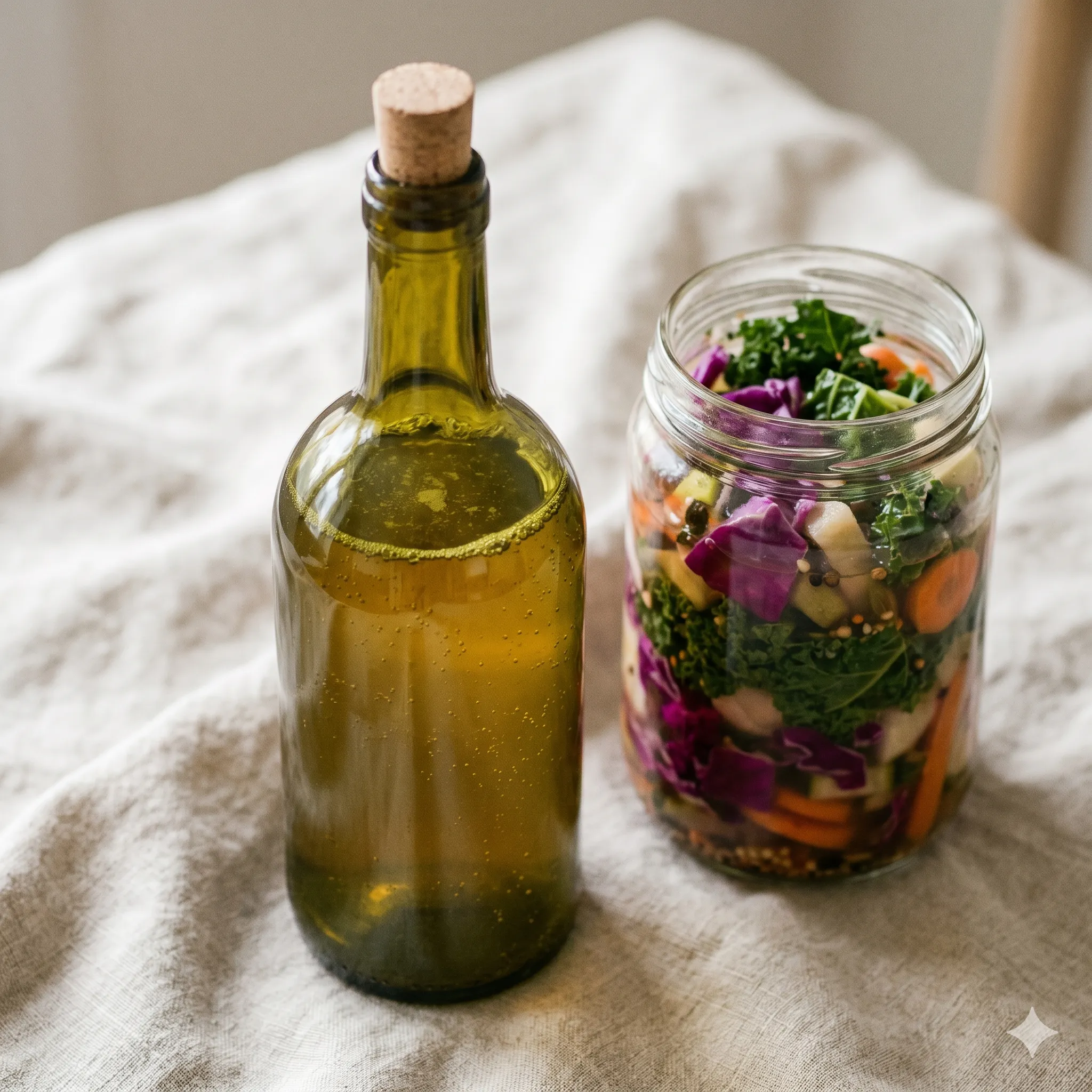 Fermented vegetables and kombucha